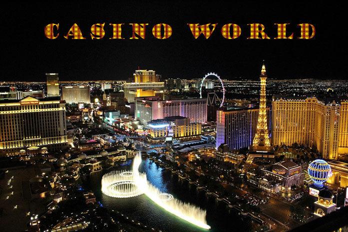 Casino-Schriftzug über Las Vegas bei Nacht